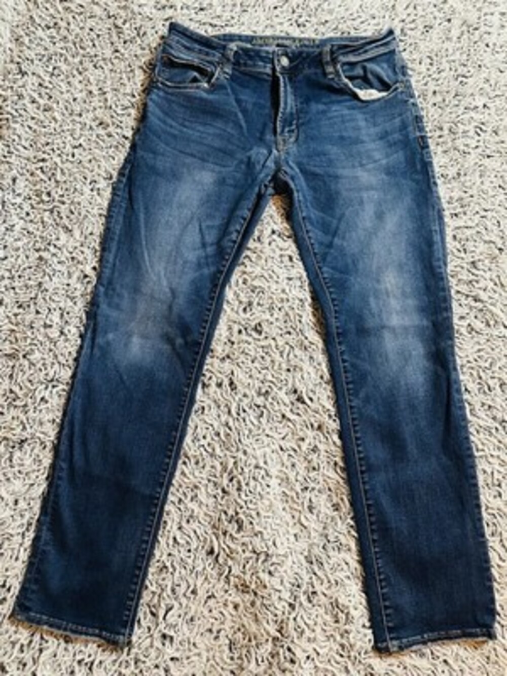 American Eagle Mens Jeans 34X32 Blue Slim Fit Straight Medium Wash Inseam 30"